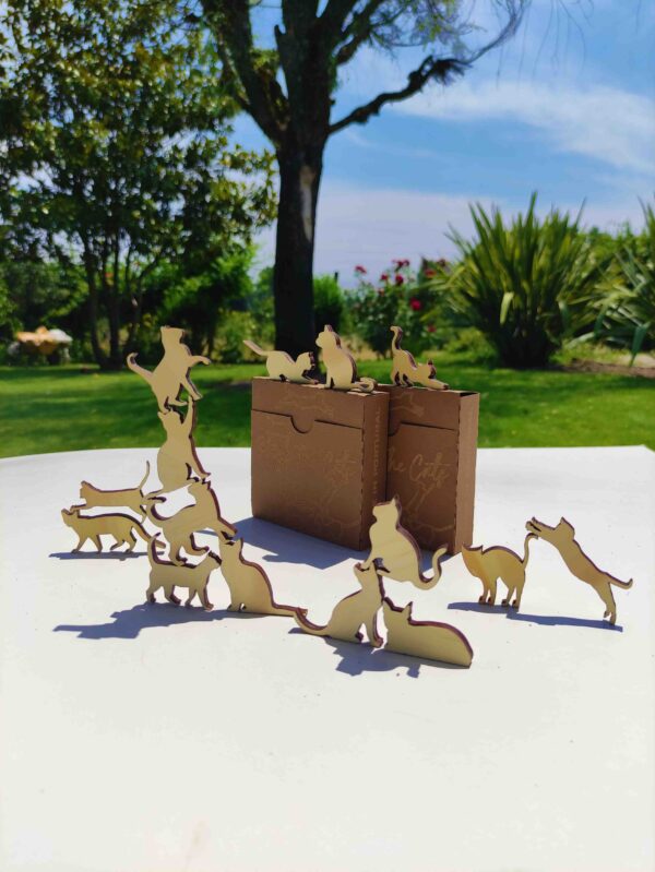 jogo empilhando gatos, brinquedo de miniatura de pet decorativo