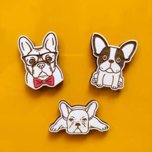 set ímanes bulldog francês para frigorífico