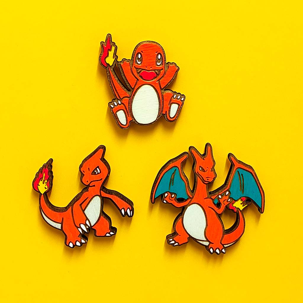 Kit Evoluções Pokémon - Charmander, Charmeleon e Charizard