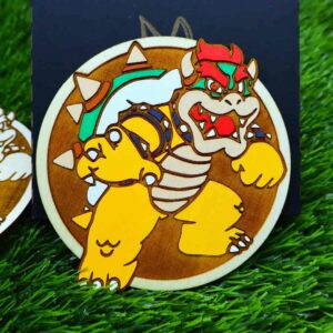 Porta-copos inspirados no Super Mario feitos em madeira de reflorestamento, com corte e gravação a laser, pintados com tinta acrílica vibrante ou gravados para um toque minimalista — perfeitos para fãs de jogos clássicos | Super Mario-inspired coasters made from reforested wood, laser cut and engraved, painted with vibrant acrylic paint or engraved for a minimalist look — perfect for classic game fans.