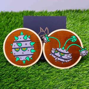 Porta-copos Pokémon em madeira certificada de reflorestamento, cortados e gravados a laser, pintados com cores vibrantes e envernizados para maior durabilidade | Pokémon coasters made of certified reforestation wood, laser cut and engraved, painted with vibrant colors and varnished for extra durability