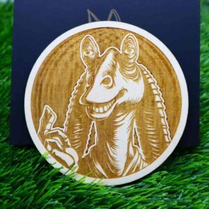 Base para copos Star Wars, Jar Jar Binks, Wooden star wars coaster