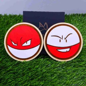 Porta-copos Pokémon em madeira certificada de reflorestamento, cortados e gravados a laser, pintados com cores vibrantes e envernizados para maior durabilidade | Pokémon coasters made of certified reforestation wood, laser cut and engraved, painted with vibrant colors and varnished for extra durability
