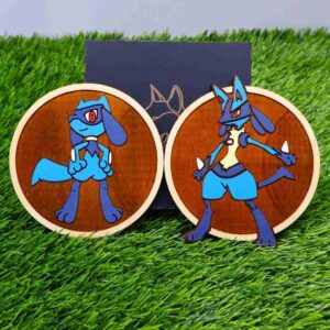 Porta-copos Pokémon em madeira certificada de reflorestamento, cortados e gravados a laser, pintados com cores vibrantes e envernizados para maior durabilidade | Pokémon coasters made of certified reforestation wood, laser cut and engraved, painted with vibrant colors and varnished for extra durability