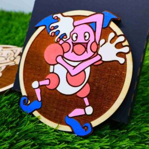 Porta-copos Pokémon em madeira certificada de reflorestamento, cortados e gravados a laser, pintados com cores vibrantes e envernizados para maior durabilidade | Pokémon coasters made of certified reforestation wood, laser cut and engraved, painted with vibrant colors and varnished for extra durability