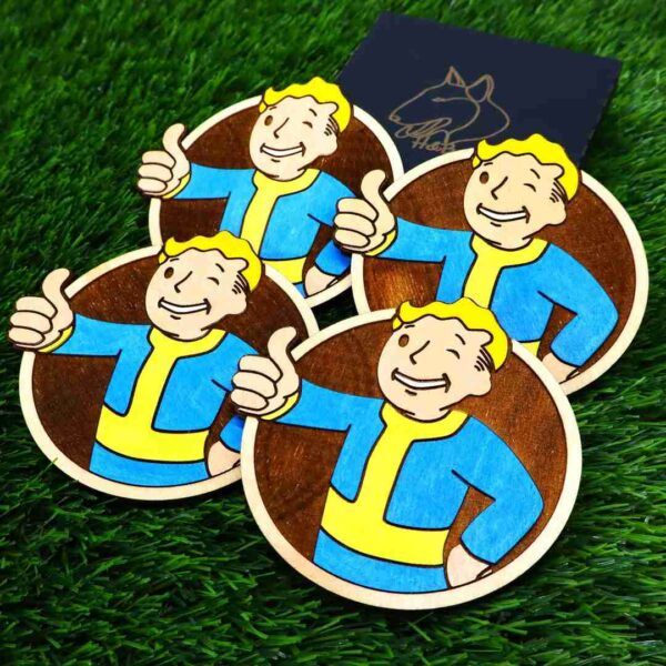 Bases para Copos Fallout - Vault Boy e Mad Vault Boy - Image 3