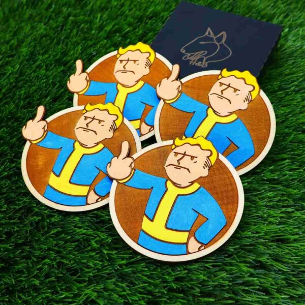 Bases para Copos Fallout - Vault Boy e Mad Vault Boy - Image 5